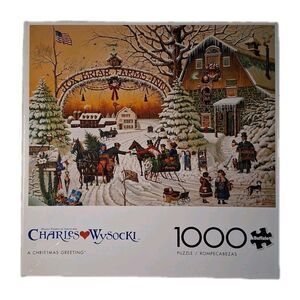 Buffalo Games Charles Wysocki A CHRISTMAS GREETING 1000 piece puzzle COMPLETE